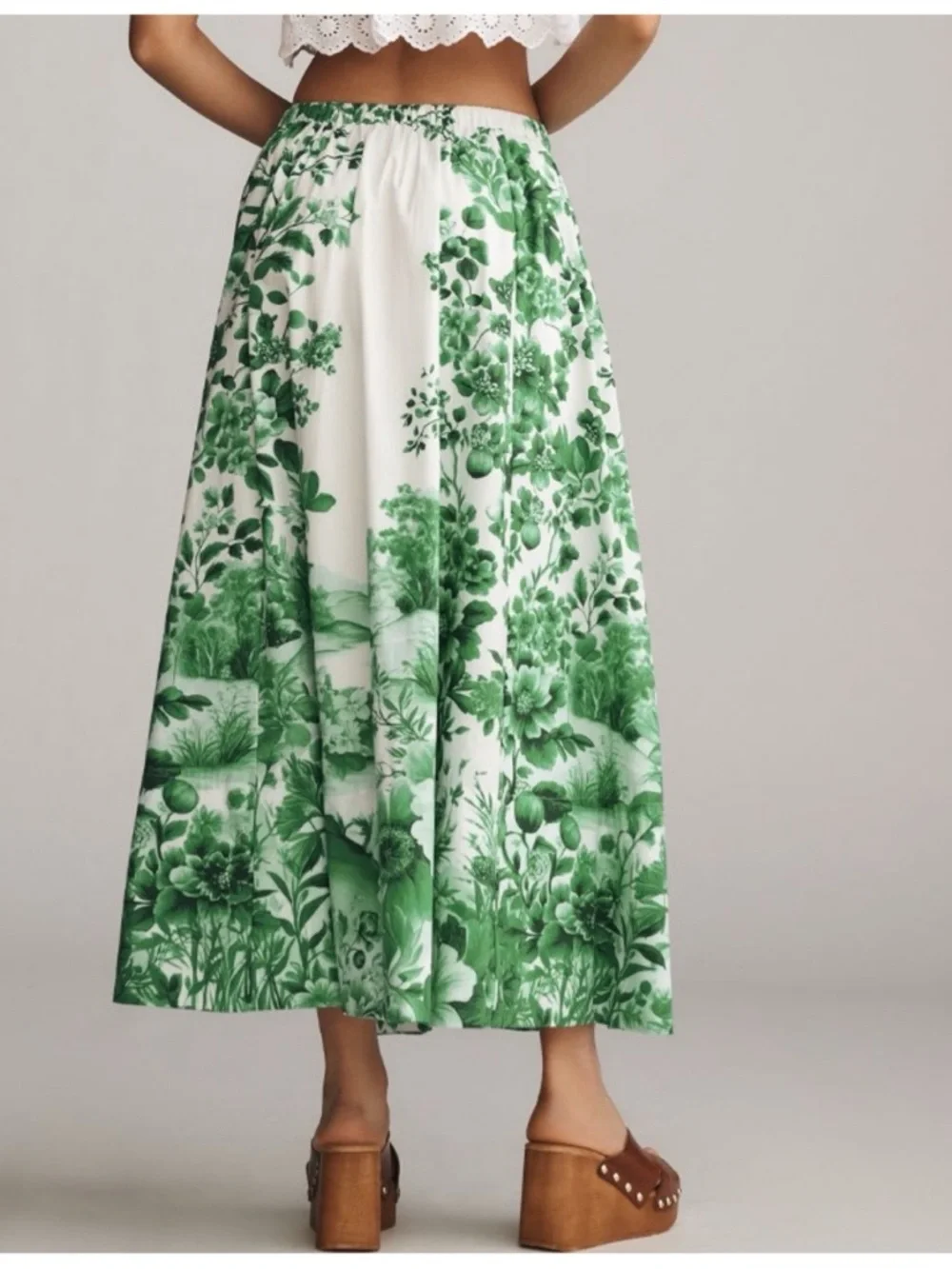 NEW Anthropologie Maeve The Jacie Poplin A-Line Floral Scenic Maxi Skirt, S - Picture 5 of 14